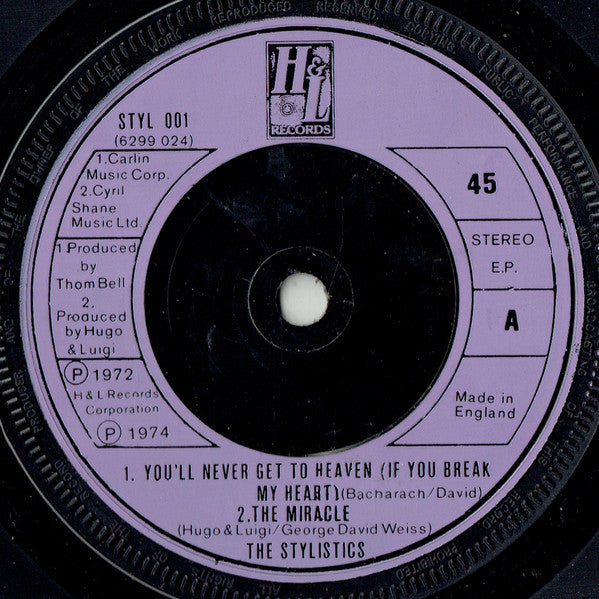 The Stylistics : You'll Never Get To Heaven (If You Break My Heart) (7", EP, Com)