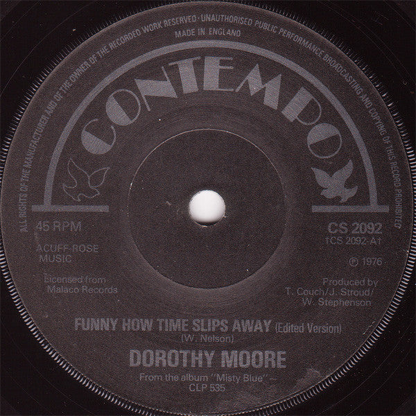 Dorothy Moore : Funny How Time Slips Away (Edited Version) (7", Sol)