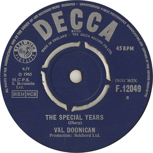 Val Doonican : The Special Years (7", Single)