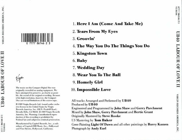 UB40 : Labour Of Love II (CD, Album)