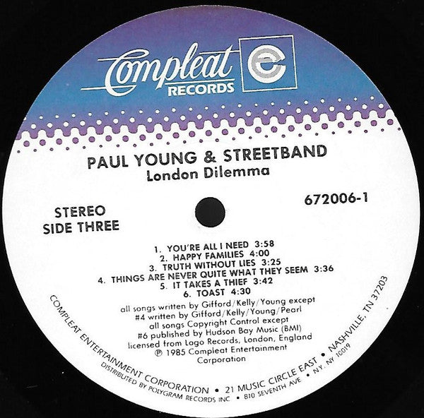 Paul Young And Streetband : London Dilemma A Compleat Collection (2xLP, Comp, All)