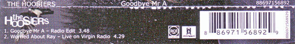 The Hoosiers : Goodbye Mr A (CD, Single)