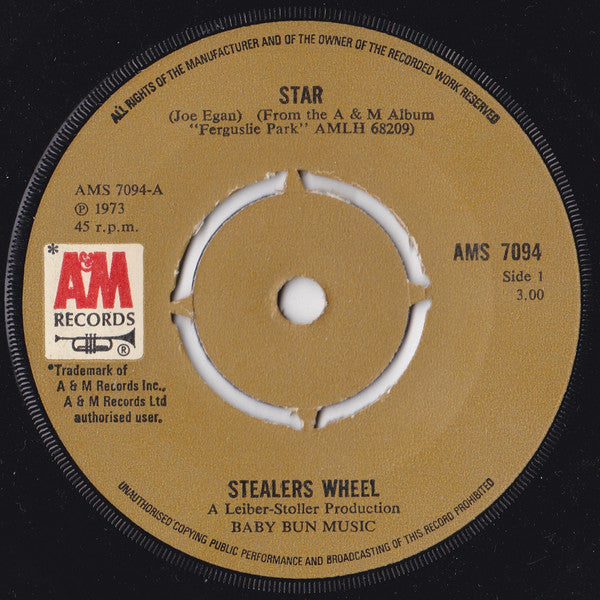 Stealers Wheel : Star (7", Single)