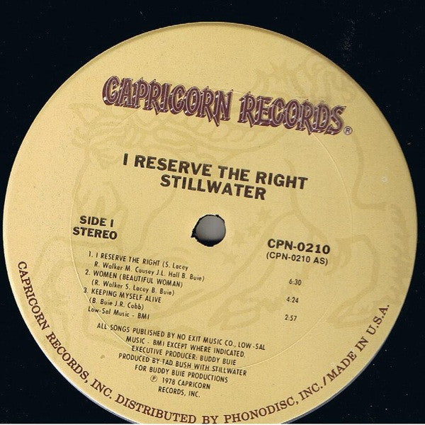 Stillwater (2) : I Reserve The Right! (LP, Album, Ter)