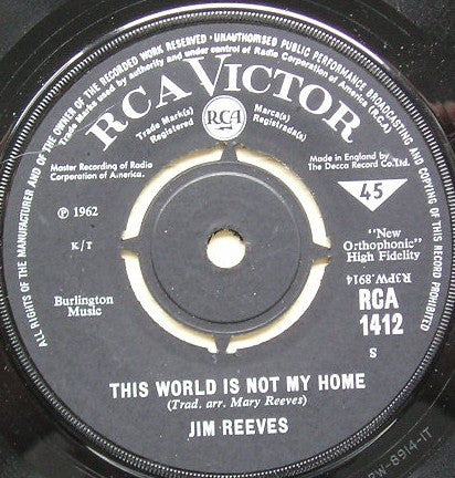 Jim Reeves : This World Is Not My Home (7", Single)