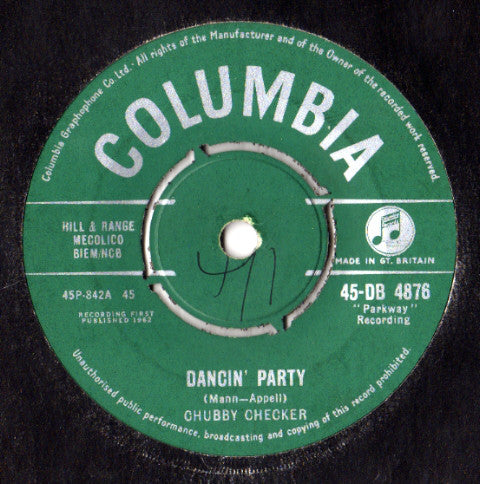 Chubby Checker : Dancin' Party (7", Single)