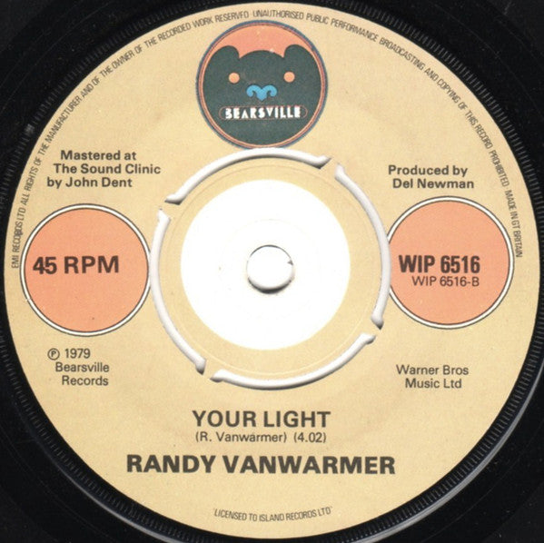 Randy Vanwarmer : Just When I Needed You Most (7", Single)