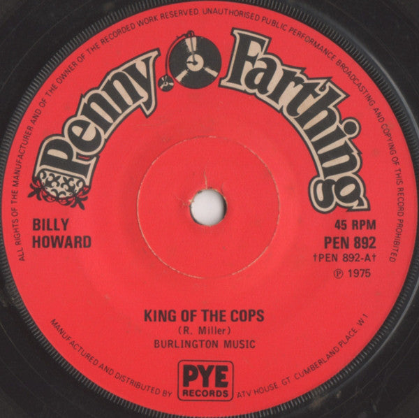 Billy Howard : King Of The Cops (7", Sol)