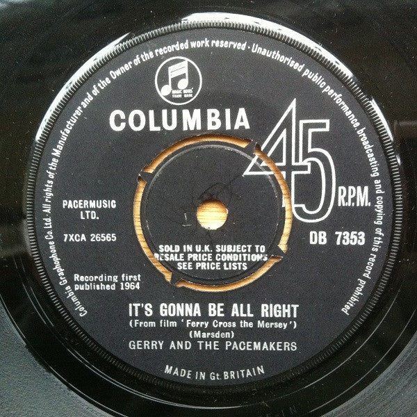 Gerry & The Pacemakers : It's Gonna Be All Right  (7", Single)
