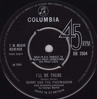 Gerry & The Pacemakers : I'll Be There (7", Single)