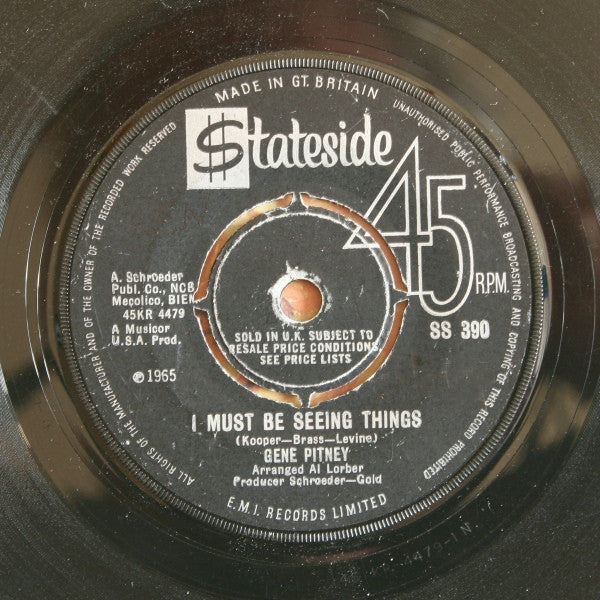 Gene Pitney : I Must Be Seeing Things (7")
