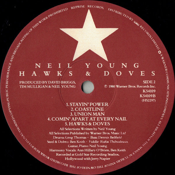 Neil Young : Hawks & Doves (LP, Album)