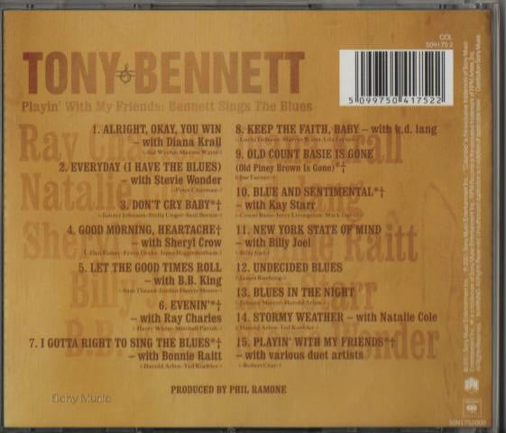 Tony Bennett : Playin' With My Friends: Bennett Sings The Blues (CD, Album)