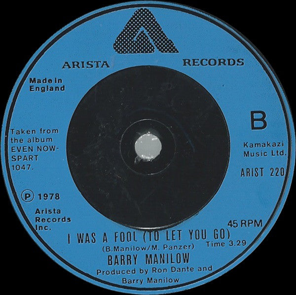 Barry Manilow : Even Now (7", Single)