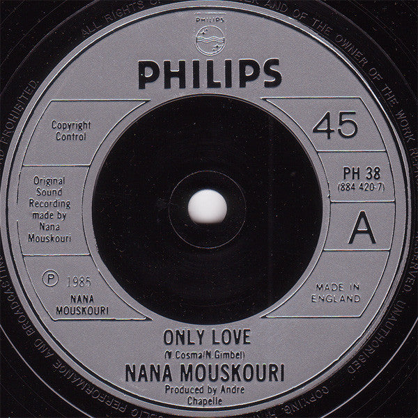 Nana Mouskouri : Only Love (7", Single, Sil)