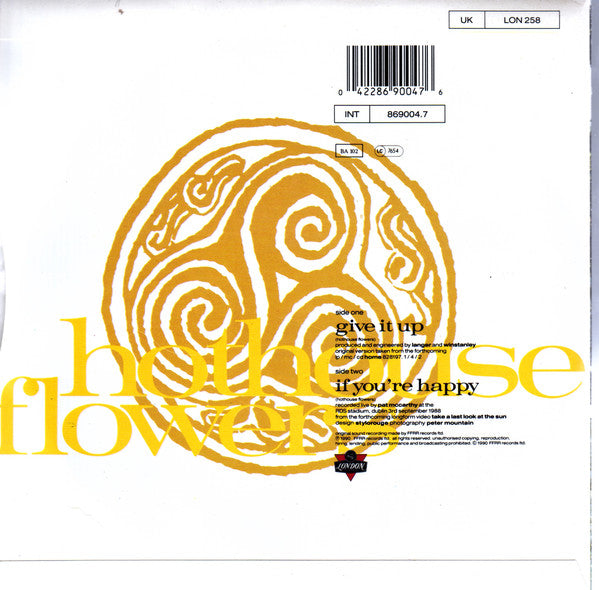 Hothouse Flowers : Give It Up (7", Single)