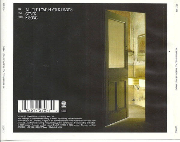 Thirteen Senses : All The Love In Your Hands (CD, Single, Promo)