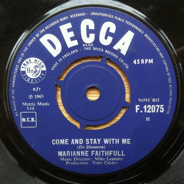 Marianne Faithfull : Come And Stay With Me (7", Single)