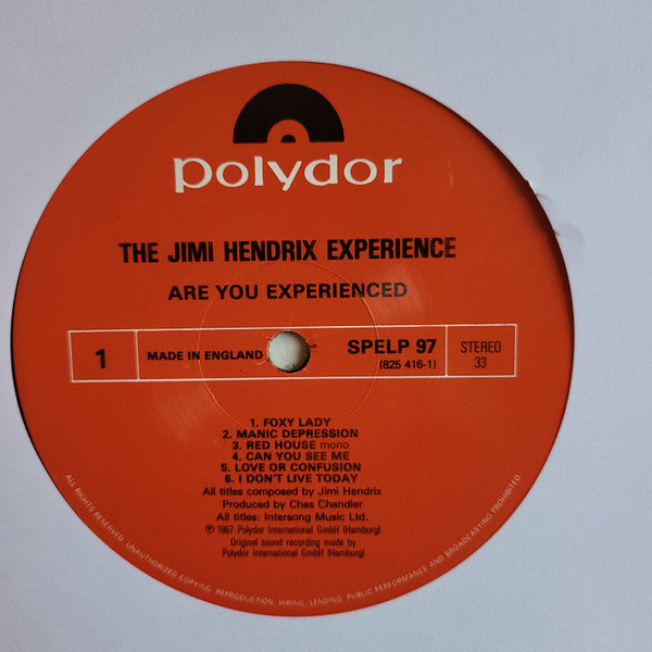 The Jimi Hendrix Experience : Are You Experienced (LP, Album, RE, RM)