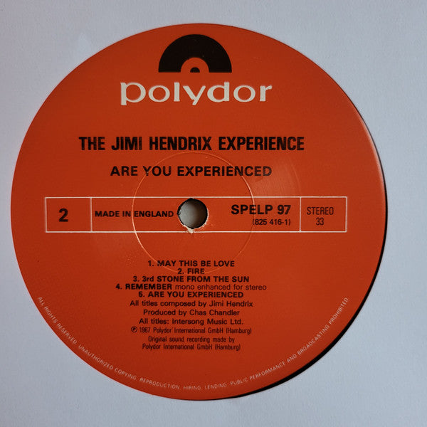 The Jimi Hendrix Experience : Are You Experienced (LP, Album, RE, RM)