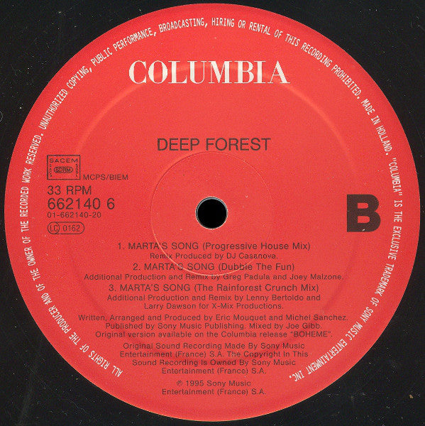 Deep Forest : Marta's Song (12")