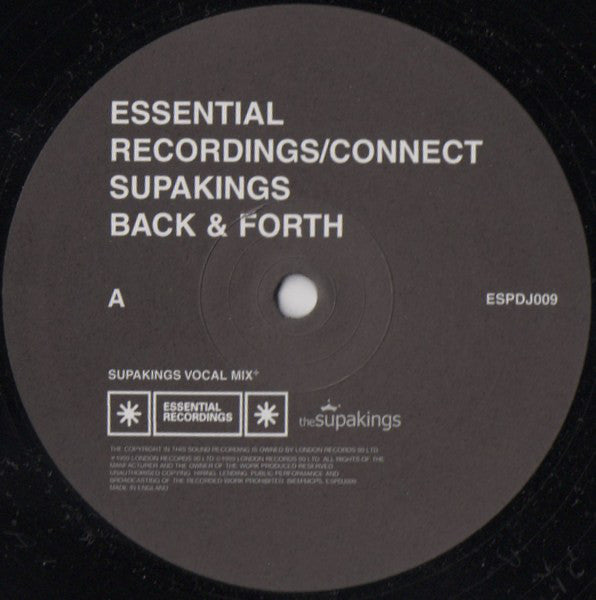 The Supakings : Back & Forth (Remixes) (12", Promo)