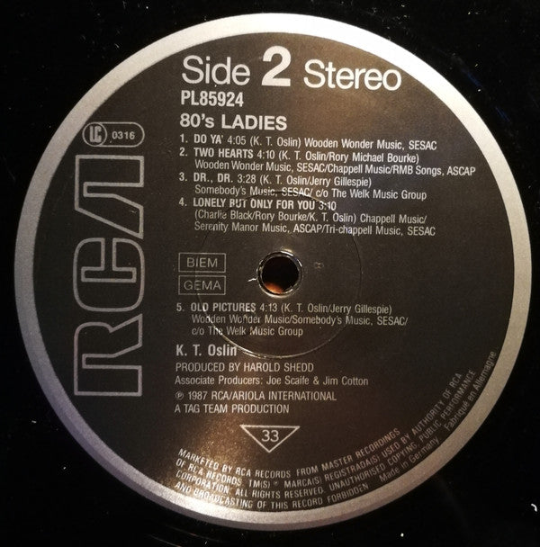 K.T. Oslin : 80's Ladies (LP, Album)