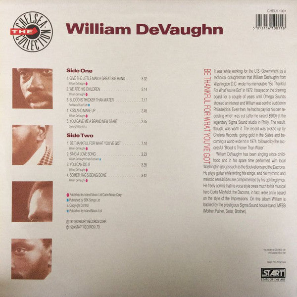 William DeVaughn : Be Thankful For What You Got (LP, Album, RE)