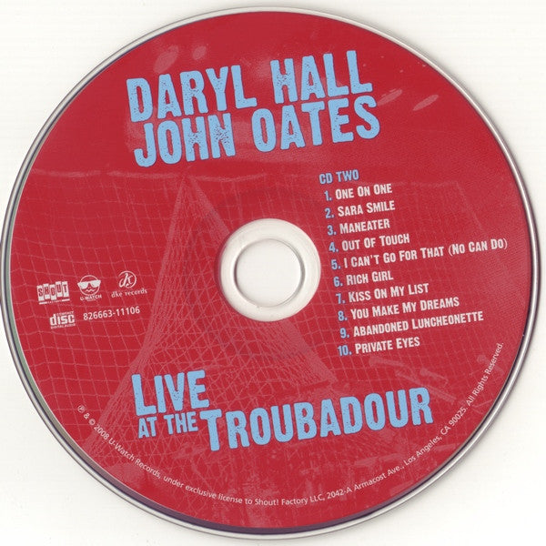 Daryl Hall & John Oates : Live At The Troubadour (2xCD, Album + DVD-V, NTSC, 5.1)