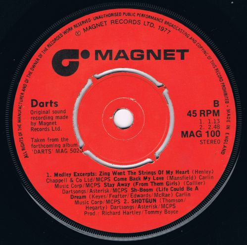 Darts : Daddy Cool / The Girl Can't Help It (7", Single)