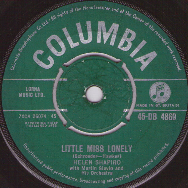 Helen Shapiro : Little Miss Lonely (7", Single)