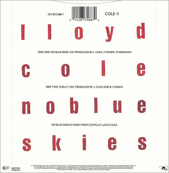 Lloyd Cole : No Blue Skies (7", Single)