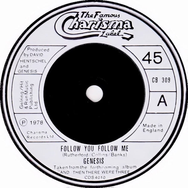 Genesis : Follow You Follow Me (7", Single, Inj)