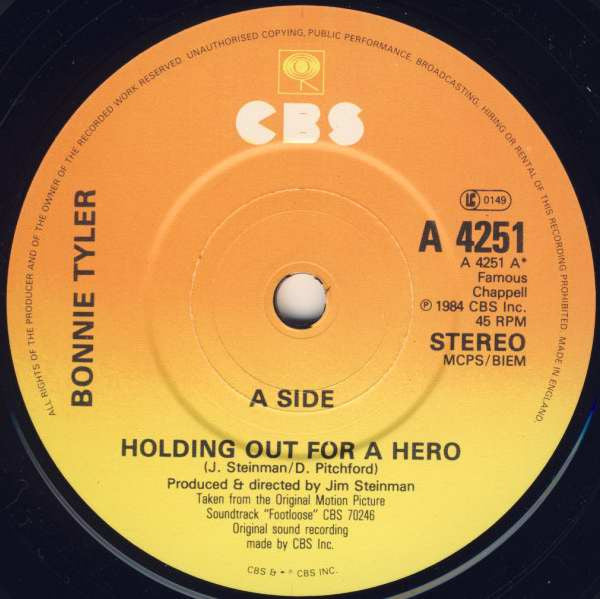 Bonnie Tyler : Holding Out For A Hero (7", Single)