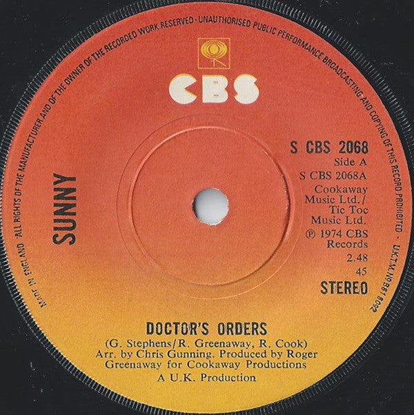 Sunny Leslie : Doctor's Orders (7", Single)