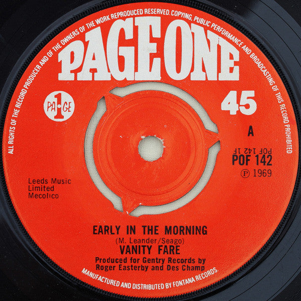 Vanity Fare : Early In The Morning (7", Single)