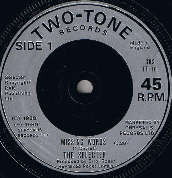 The Selecter : Missing Words (7", Single)