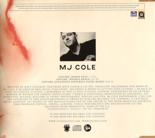 MJ Cole : Sincere (CD, Single, Enh)