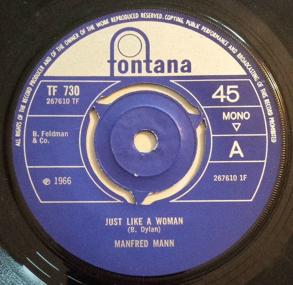 Manfred Mann : Just Like A Woman (7", Single, Mono, 3 P)