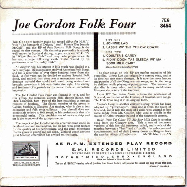 Joe Gordon Folk Four : Joe Gordon Folk Four (7", EP)