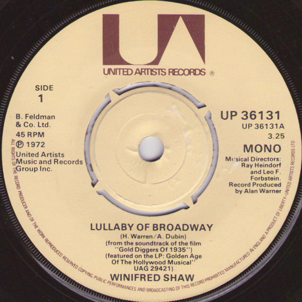 Winifred Shaw / Dick Powell (2) : Lullaby Of Broadway / Young And Healthy (7", Single)