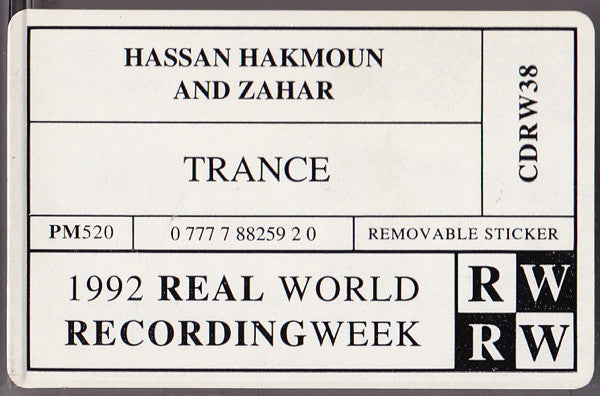 Hassan Hakmoun And Zahar : Trance (CD, Album)