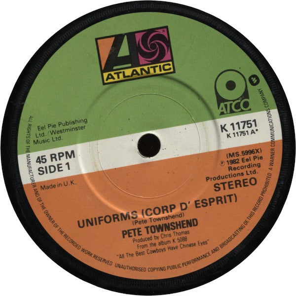 Pete Townshend : Uniforms (7", Single)
