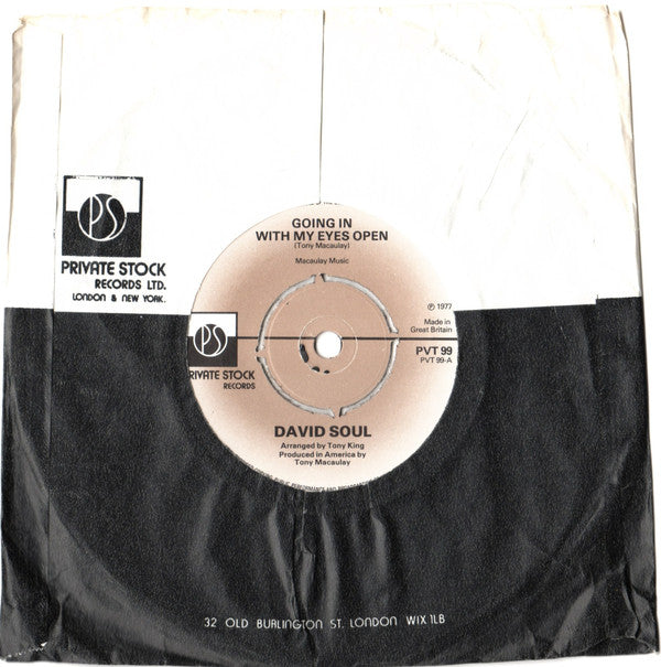 David Soul : Going In With My Eyes Open (7", Single, Pus)