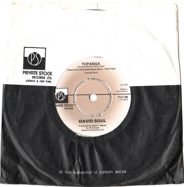 David Soul : Going In With My Eyes Open (7", Single, Pus)