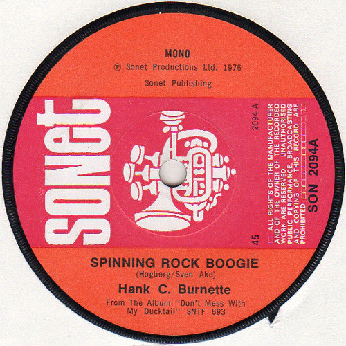 Hank C. Burnette : Spinning Rock Boogie (7", Mono, Sol)