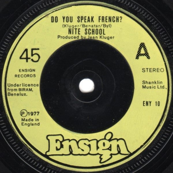 Night School (2) : Do You Speak French? (7")