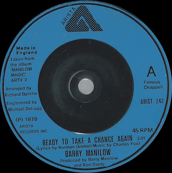Barry Manilow : Ready To Take A Chance Again (7", Single)