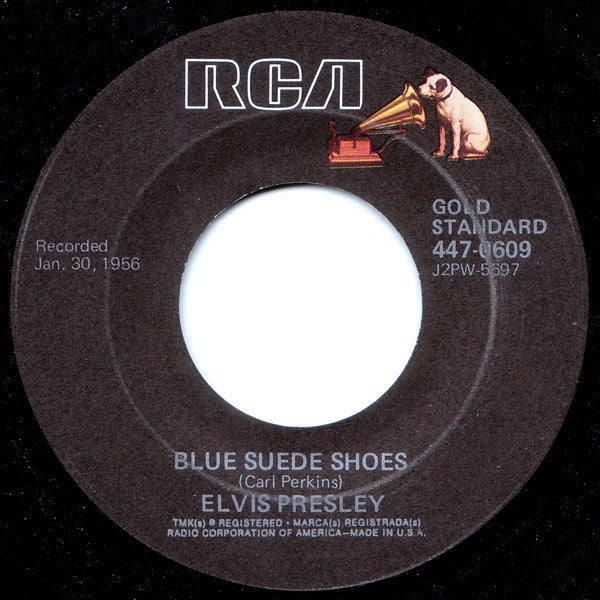 Elvis Presley : Blue Suede Shoes / Tutti Frutti (7", Single, RE, Ind)