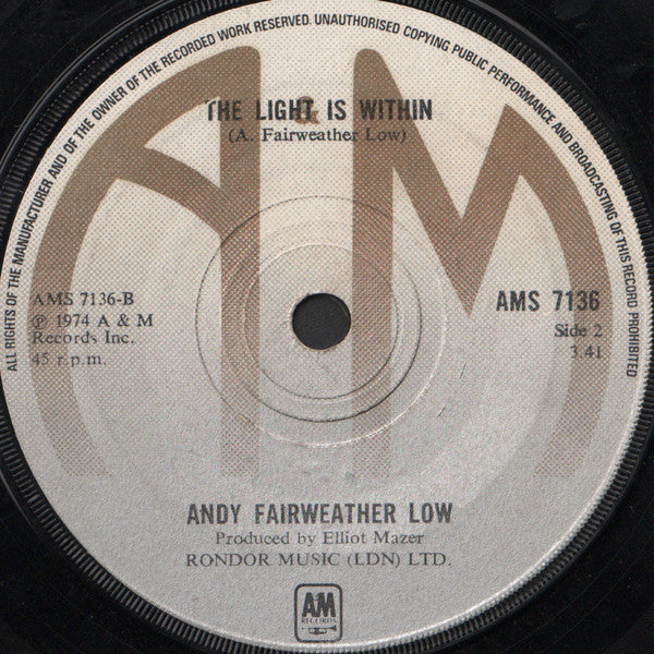 Andy Fairweather-Low : Mellow Down (7", Sol)